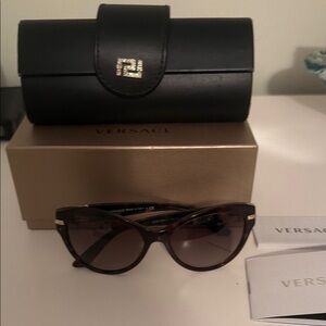 Versace tortis shell  Sunglasses with Gold and “rhinestone Accents